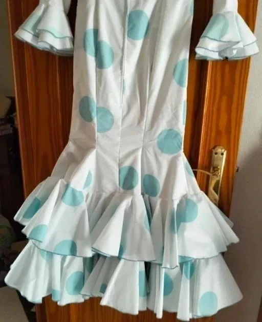 Flamenco / Gypsy Handmade Suit - White and Sky Blue – photo 3
